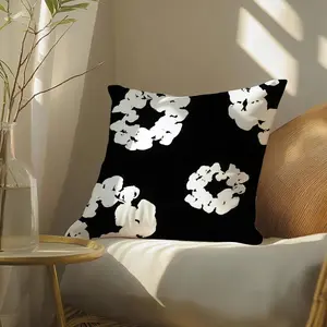 Luxury D-Denim T-Tears Cushion Cover Vibrant Digital Print Plush Sofa Pillow Cover, Soft Breathable Cushion Case with Hidden Zipper, Machine Washable Summer Cool Throw Pillow, Colorful Home Decor for Living Room Bedroom Gift