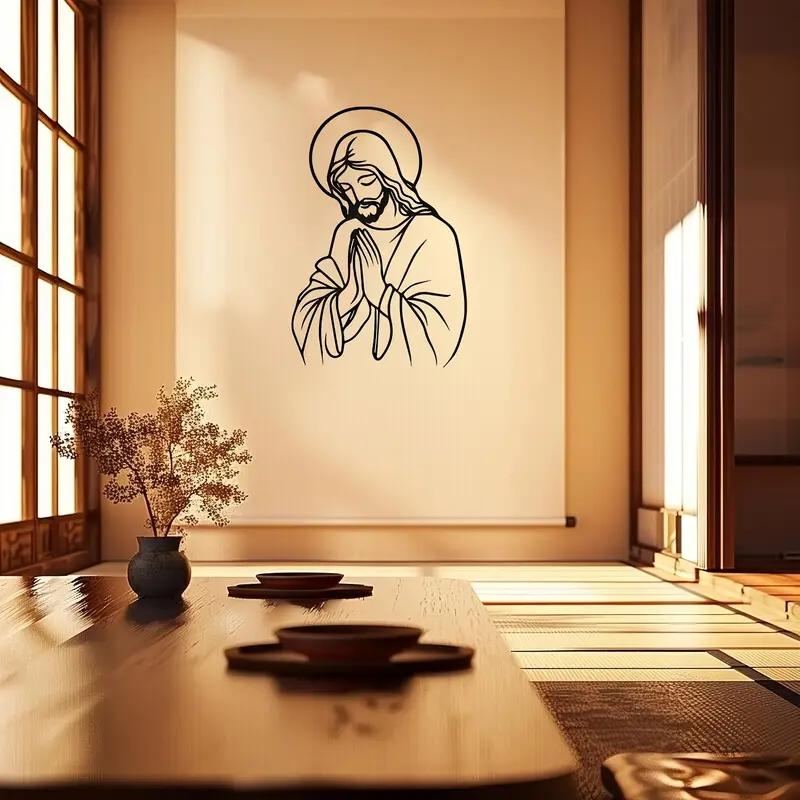 1pc Jesus Metal Wall Decoration, Jesus Metal Wall Art, Lord Metal Wall Decoration, Jesus Metal Wall Decoration, Great Jesus Metal Wall Art, Christian Home Decoration, Perfect for Bedroom Wall Decoration, Metal Laser Cutting Art, Jobin Gift, Easy to Hang