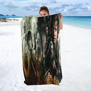 One microfiber beach towel with movie/TV character print - Super quick-drying, sand-resistant, lightweight microfiber beach towel, suitable for travel, outdoor activities, swimming, pool use, yoga, surfing, camping, hiking, gym, and as a holiday gift.