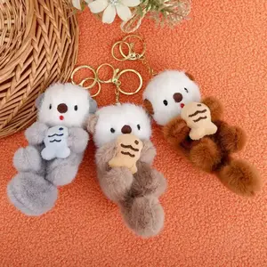 2PCS/3PCS Otter Plush Keychain – Cute Stuffed Animal Bag Charm