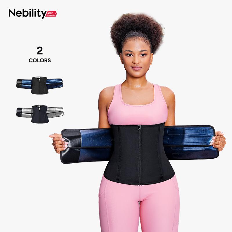 Nebility Sweat Fitness belt for Women Comfort Girdle Workout Shapewear Minimalist Basic Waist Trainer Womenswear Blue Co
