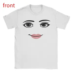 Round Neck Short Sleeve Clothing Summer Novelty Harajuku Streetwear Robot Robloxs Woman Face Game Tshirt Aesthetic Clothes