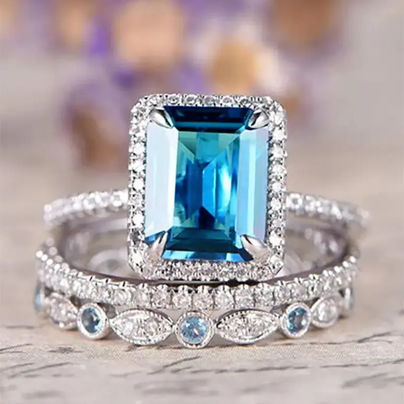 Rhinestone Decorated Promise Ring for Girlfriend, Elegant Engagement Rings for Women for Party, Daily Clothing Decor, Wedding Anniversary Party Jewelry Gifts
