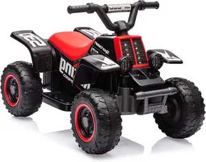 6v Kids ATV Quad Ride-on Car - 2MPH, Push-Button Accelerator, Rubber Handles | Toddler Electric 4-Wheeler Toy for Boys & Girls-black