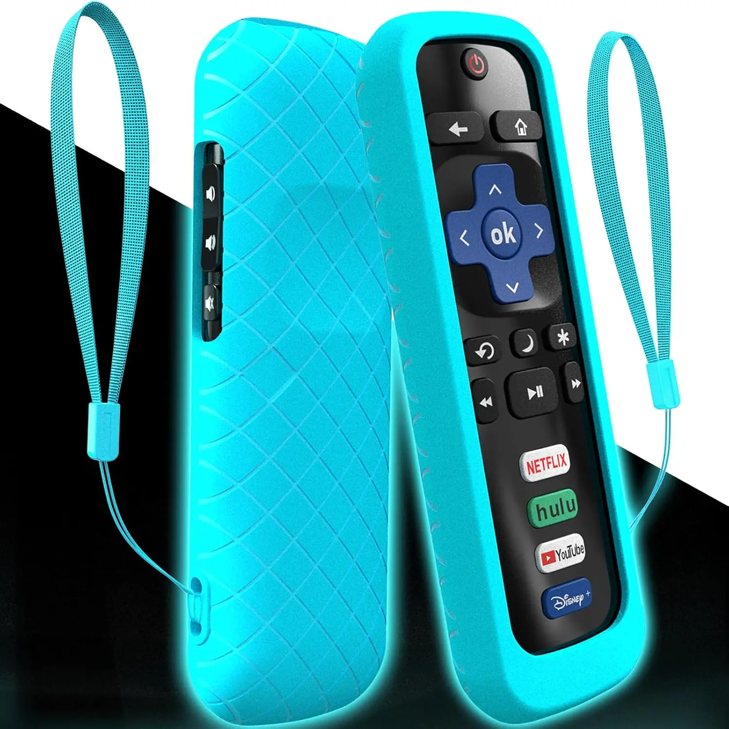 Cover for  Stick Remote, Case Compatible with Hisense TV Controller,  Sleeve for TCL  TV Control Holder Glow in The Dark Blue