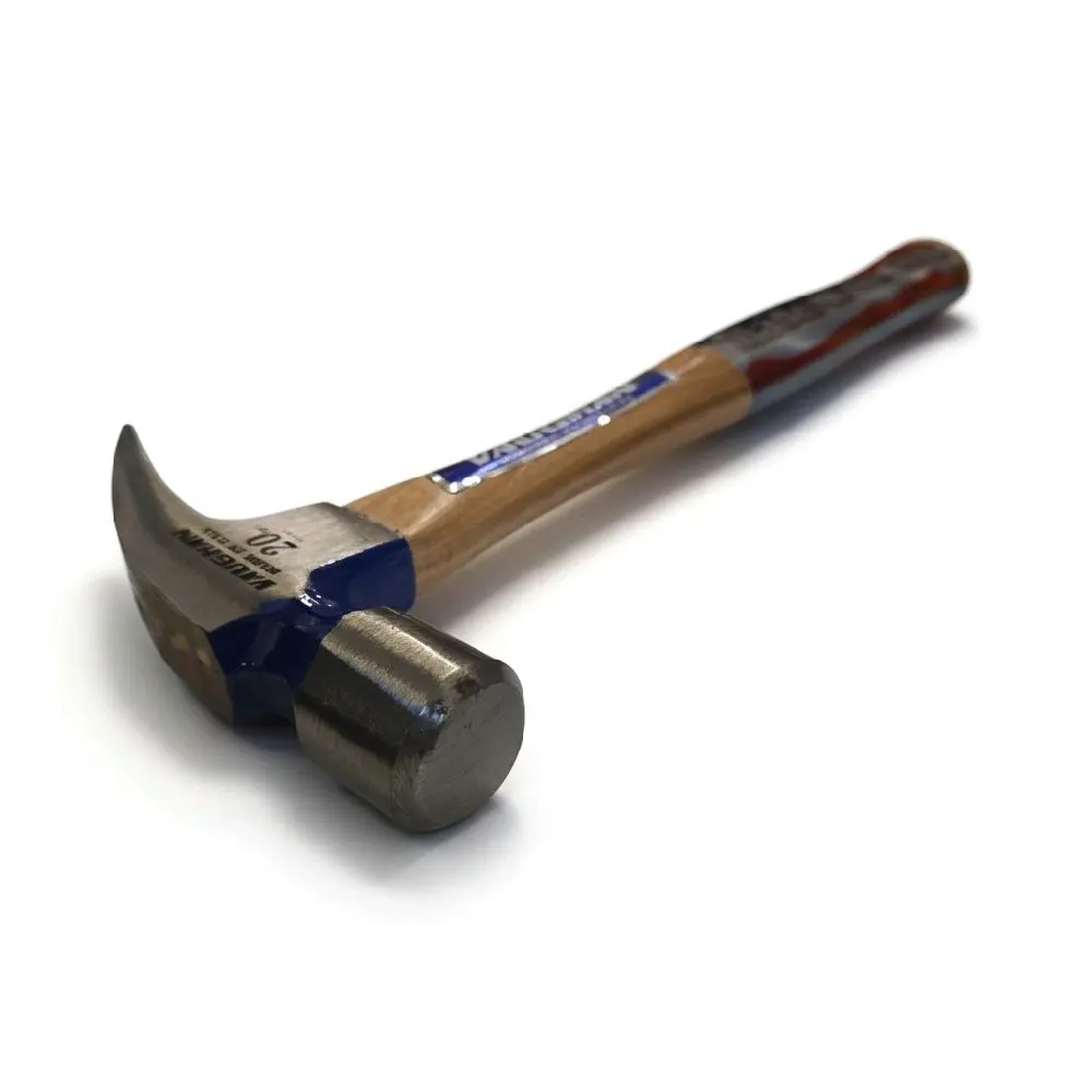 20oz Vaughan Flat Head Claw Hammer with Hickory Handle, Comfortable Grip for DIY Projects & Construction Enthusiasts