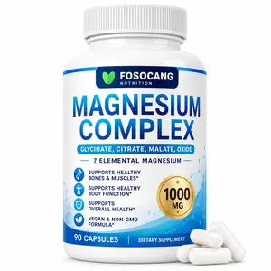 FoSoCang Magnesium Complex 1000mg Made with 7 Elemental Magnesium 90 Capsules / Healthcare,Mineral,Dietary