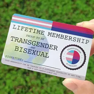 1 Piece Lifetime Membership Card, Transgender and Bisexual Pride Card, Rainbow Community Gift, Positive Message Card
