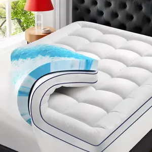 Dual Layer 4 Inch Memory  Mattress Topper, 2 Inch Gel Memory  and 2 Inch Pillow Top Mattress Pad Cover for  , Extra Thick Comfort Support( 60"x80")