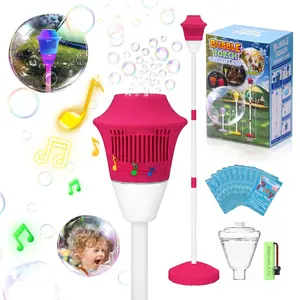 Bessol Rechargeable Light-Up Automatic Bubble Machine, Durable ABS Plastic Blower with Bubble Solution, Kids' Outdoor Toy, Ideal Christmas Gift, Rechargeable Bubble Machine