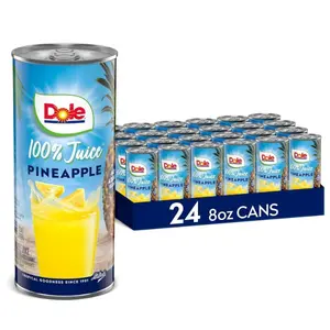 100% Pineapple Juice, No Added Sugar, Excellent Source of Vitamin C, 100% Fruit Juice, Packaging May Vary, 8.0 Fl Oz (Pack of 24)