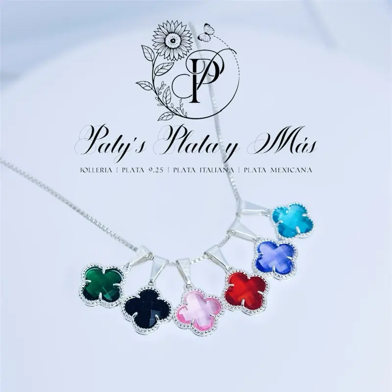 Set Clover Chain Silver finish