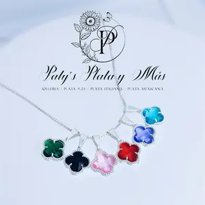 Set Clover Chain Silver finish