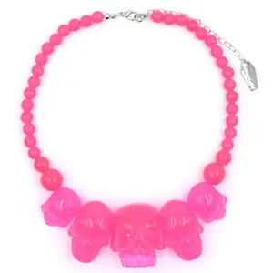 Skull Collection Necklace Pink Glitter Jewelry