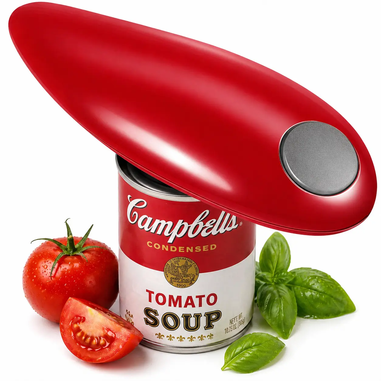 Electric can opener, one-touch automatic can opener, featuring a one-touch smooth-edge function and a magnetic lid holder; a hands-free, easy-to-grip can opener designed specifically for people with arthritis and seniors; suitable for most cans
