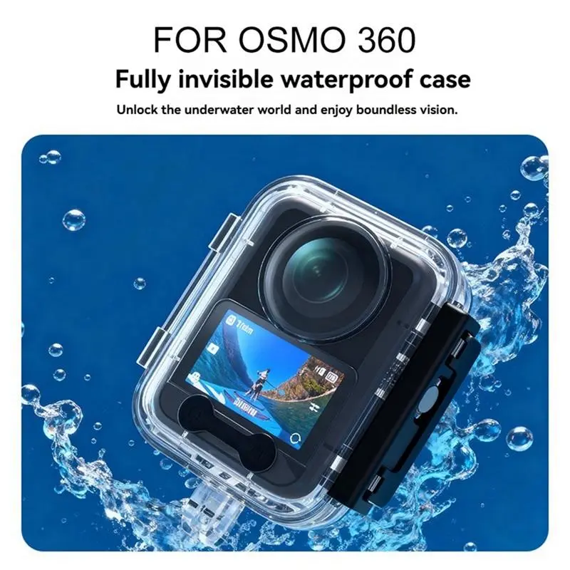 Transparent 45M Waterproof Frame Protective Case, Underwater Diving Housing for DJI Osmo 360 Action Camera (Fits Osmo 360)