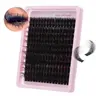 High Quality Cosmetic Eyelash Clusters, 200D 0.05mm D-Curl Mixed Lengths 12-24mm Fluffy Thick Soft Waterproof Individual Extensions for DIY Home Eye Makeup, Cosmetic Eyelashes
