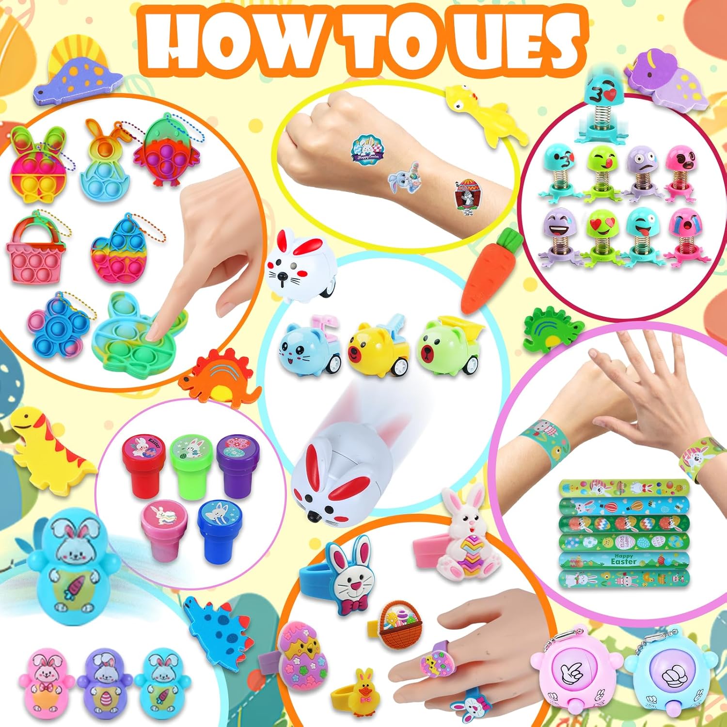 300 PCS Easter Egg Fillers for Kids Toy Assortment, Pre-Filled Eggs, Easter Basket Stuffers, Party Favors, Classroom Prizes, Carnival Treasure Box Toys, Egg Hunt Supplies & Birthday Gift Rewards