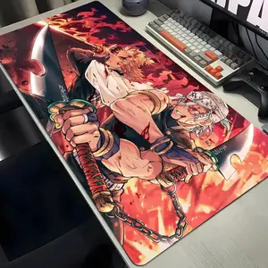 Demon Slayer Anime Desk Mat, 80×30cm HD Print Non-Slip Rubber Mouse Pad, Lock Edge Large Keyboard Table Pad for PC Laptop Gaming Home Office