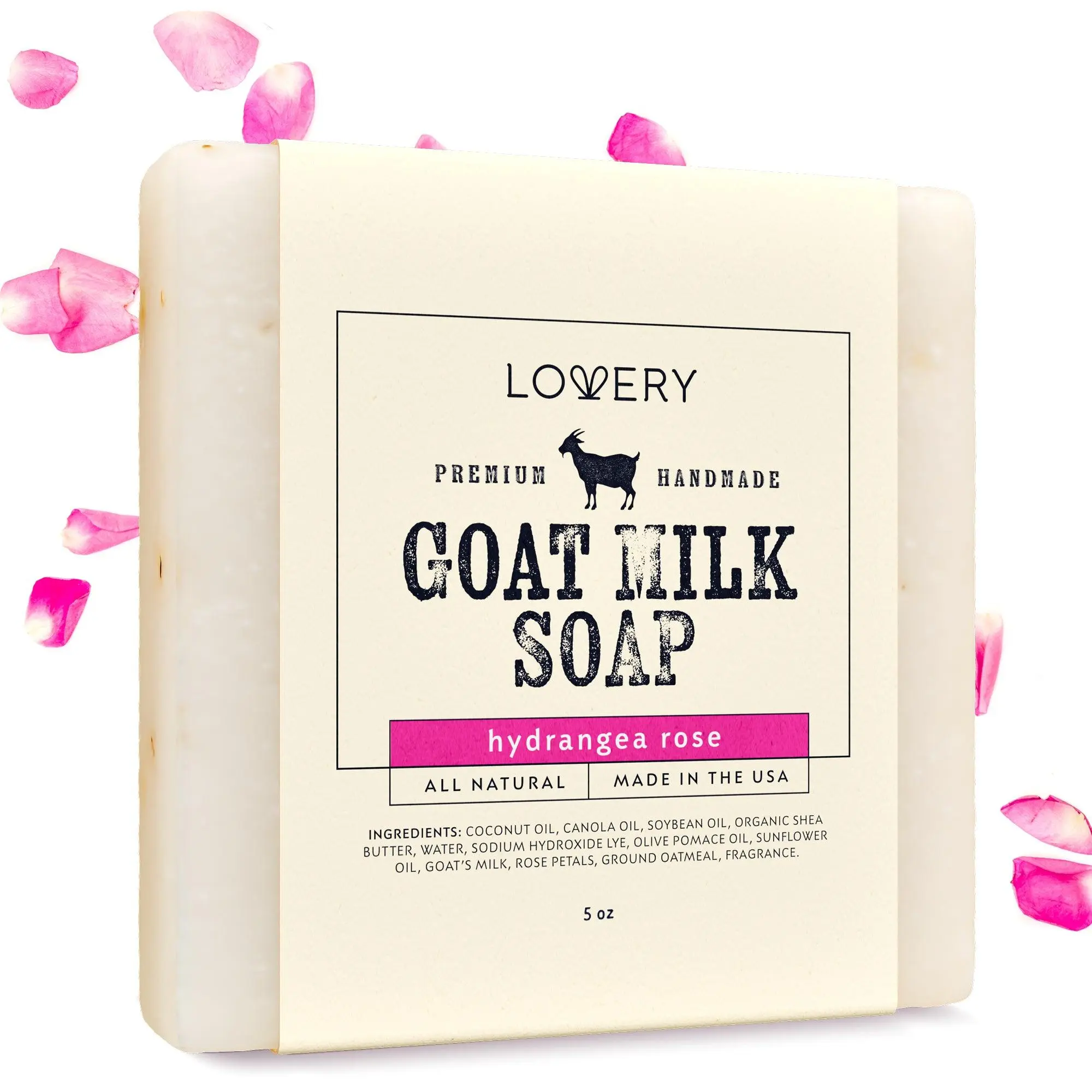 LoveryGifts Handmade Goat Milk Soap Bar with Organic Shea Butter - 5oz Made in USA