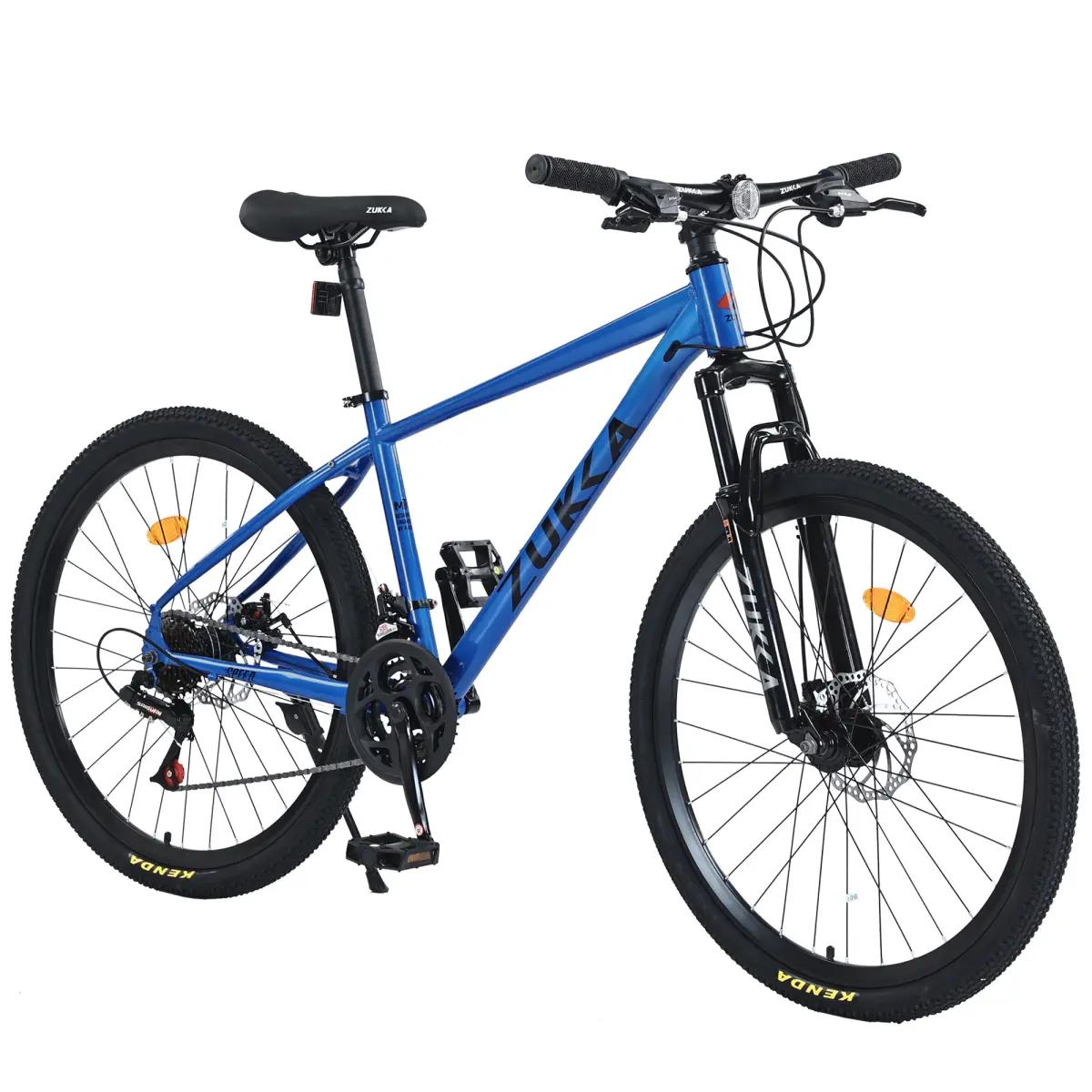 Adult 26-Inch All-Terrain Mountain Bike - Durable Steel Frame, 3*8 Speed Shifter, Front Shock Absorber, Double Discs, 26*1.95 Inflatable Rubber All Terrain Tires, Height Adjustable, Pavement Compatible, 220lbs Capacity, Included Tool Kits