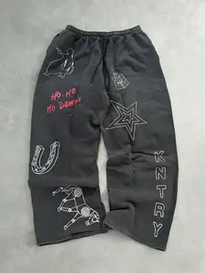 Casual Loose-Fit Sweatpants, Drawstring Waist, Comfortable Street Style, Perfect for Daily, Sports, and Gatherings