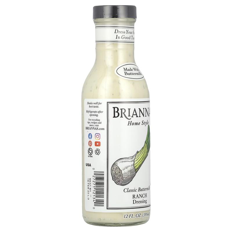 Briannas Home Style, Classic Buttermilk Ranch Dressing, 12 fl oz (355 ml)