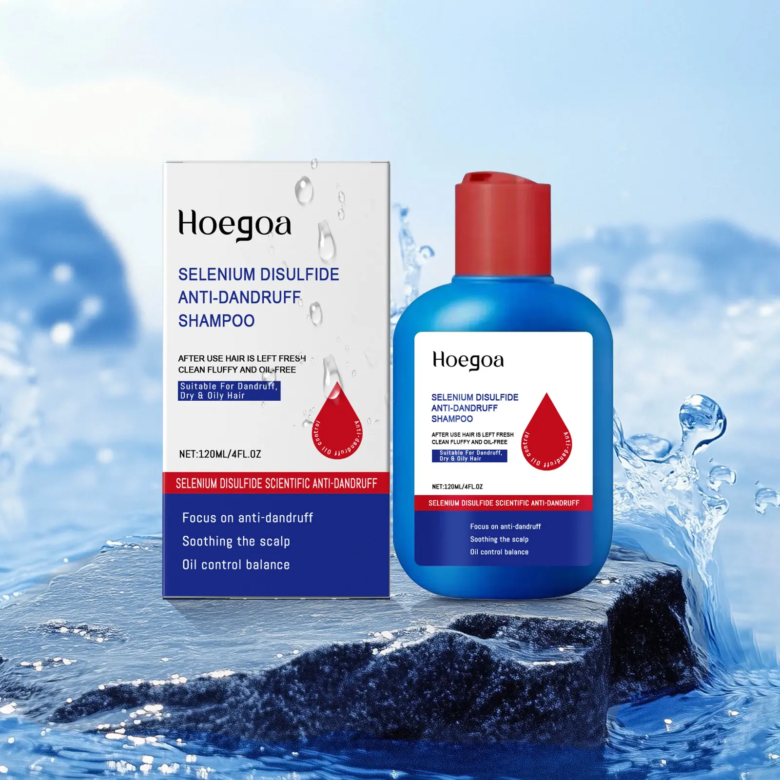 HOEGOA Selenium Disulfide Haircare Shampoo, 120ML Anti-Dandruff Anti-Itch Oil-Control Refreshing Scalp Cleanser for Men and Women with Gentle Comfort Cleansing Conditioner Benefits, Oily Hair Shampoo, Scalp Revitalizing Solution, Beauty Products, Adults