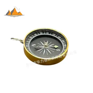 G44 Golden Aluminum Shell Outdoor Travel Wedding Gift Teaching Compass Laser LOGO North Pointer for Camping, Outdoor Hiking, and Night Use