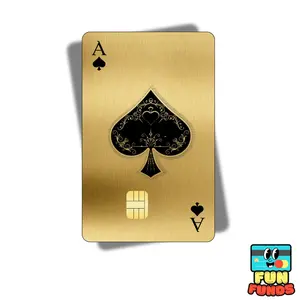 Gold Ace of Spades Credit Card Skin - Vinyl Sticker for debit cards, Waterproof, Metallic Glossy - Easy to apply funny card sticker credit card
