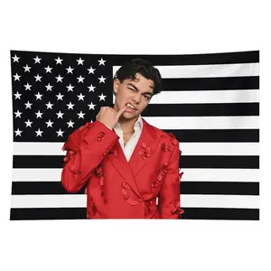 Malachi Barton Pink American Flag 3ft x 5ft Synthetic Polyester Tapestry Curtains - Wall Hanging Home Decor for Outdoor Courtyard, Indoor Bedroom, Ideal Gift Item