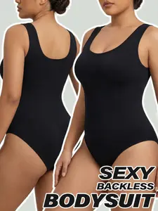 Women's Seamless Body Shaper Jumpsuit, Breathable & Comfortable, Abdominal Control, Elastic Open Crotch Design, Sizes 1xl-4xl