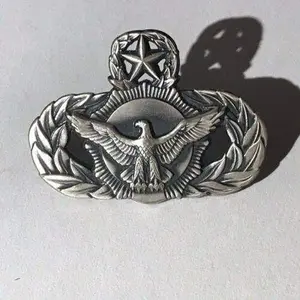 1/20 Silver Filled Eagle Star Military Pin, 1.5” Long