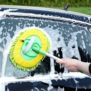 Long Handled Car Wash Mop for Detail Cleaning Tools for Cars, Trucks, SUVs, RVs and Trailers, Non-Scratch, Super Absorbent, Cleaning Supplies Car Wash Accessory Car Detailing Brushes