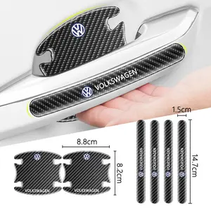 Carbon Fiber PVC Car Door Handle Protector Sticker, Anti-Collision Decal for Volkswagen Gti Polo Golf Passat Tiguan Arteon Touareg Taigo Caddy Gtd Car Vehicle Decoration, Sticker For Cars, Car Accessories