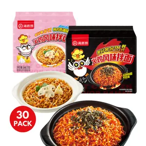 Haidilao Korean Hot Chicken Flavor Ramen Stir-Fry Noodles – 5 Packs each bag - Classic Spicy Chicken Artificial Flavor / Carbonara Flavor - Instant noodles Instant packaged pansit Quick meals at home