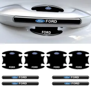 4/8pcs Car Door Handle Bowl Anti-collision Protective Stickers Car Decals For Ford Fiesta Mondeo Fusion Explorer Escape Shelby Edge Auto Accessories Sticker For Cars Automotive
