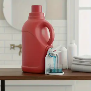 Laundry Detergent Dispenser Cup Holder with Press Pause Nozzle, Leak-Proof Design, Space-Saving for Laundry Room Kitchen Bathroom