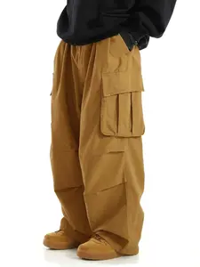 【Plus Size】 Solid Flap Pocket Cargo Pants, Casual Streetwear Trousers, Casual Comfy Regular Fit Pants for Daily Wear, Men's Bottoms for All Seasons