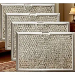 5"x7-5/8"x3/32" Microwave Grease Filter, 4-Pack Compatible with Frigidaire Models, Durable Replacement Filter for Range Hood, Fits WB06X10608 5304517871 , Easy Installation & Reusable Design