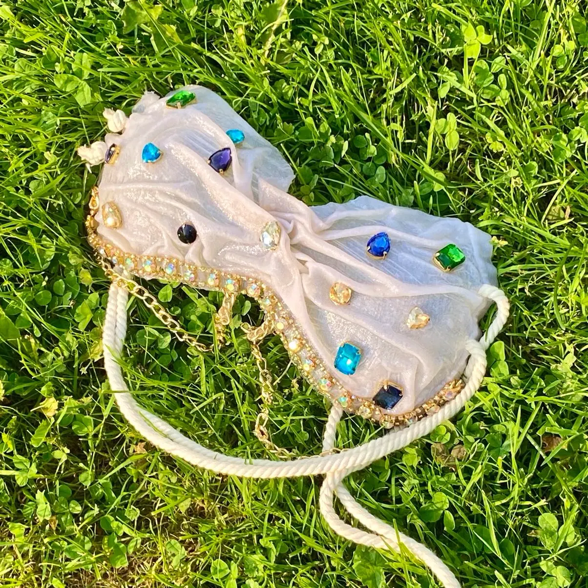 Tiny Customs Trendy Wet Look (Frozen) Resin Top Bralette - Handcrafted with Adjustable Straps - Cotton, Comfort Costume Womenswear