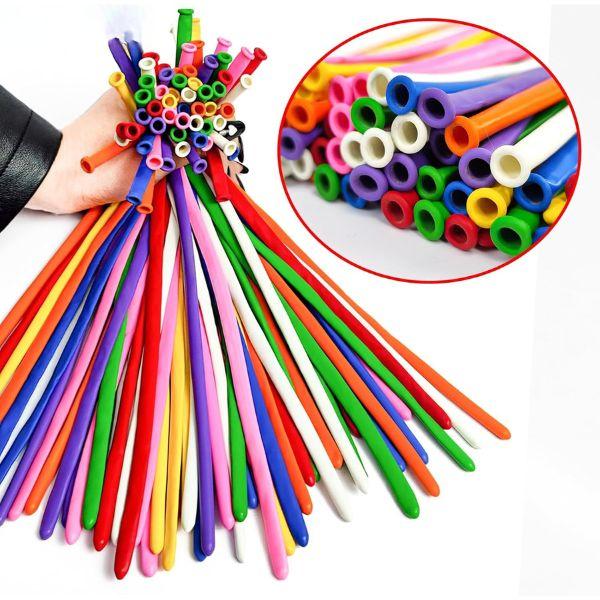 260 Long Balloons 100 Pack Twisting Animal Balloons Assorted – Thick Latex for Parties, Magic Art & Christmas Gifts