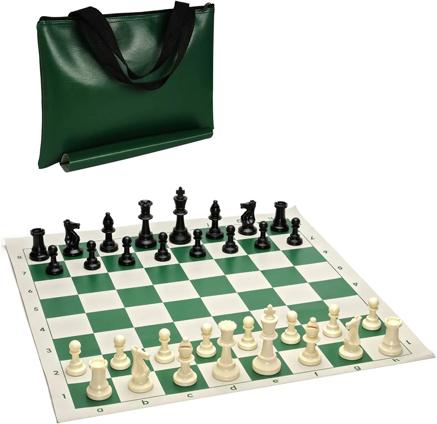 WE Games Tournament Chess Pack, Rollup Board, Tote, Staunton King 3.75 in.