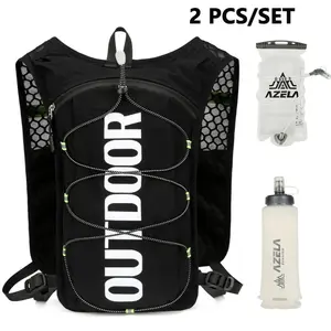 Ultralight Hydration Vest Backpack, 2 Piece Set with 500ML Soft Flask or 1.5L Water Bladder, Ideal for Trail Running, Hiking, Marathon