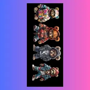 Street Teddy Bear DTF Gag Sheet – Urban & Hip Hop Bear Designs | Ready to Press