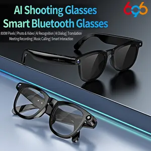 AI smart glasses with camera, 800W HD1080P, AI real-time translation, Bluetooth audio, Wireless smart glasses - Smart glasses with camera, hands-free video recorder, suitable for travel, sports, outdoor use (black)