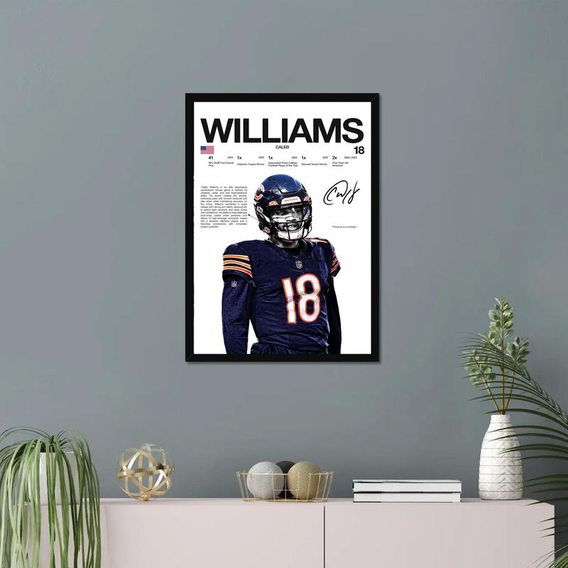 Williams Hardline Poster, Chicago Football Wall Art For Fans, Sport Gift For Men [UNFRAMED - PRINT ONLY]