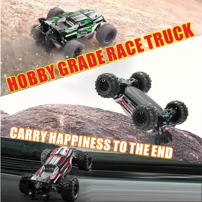 1:16 Full Scale RC Cars, 50 km/h 4WD Off-Road RC Truck with LED Front Lights and Rechargeable Batteries, High-Speed Drift Monster Truck, Perfect Birthday Gift for Kids Aged 8 and Up Remote Control Crawler Remote Control Kart
