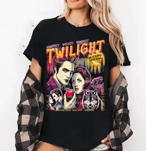 Twiilight Shirt Limited Vintage T-Shirt, Oversized Unisex T-shirt Twiilight Fans Homage T-shirt, Gift For Book Lover Twilight Saga Comic Retro
