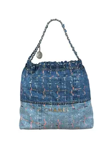 Pre-owned denim Shoulder Bags Chanel 22 Washed Sequin Chain Shoulder Bag